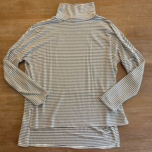 Olivia Rae Black Striped Mock Neck Long Sleeve Top